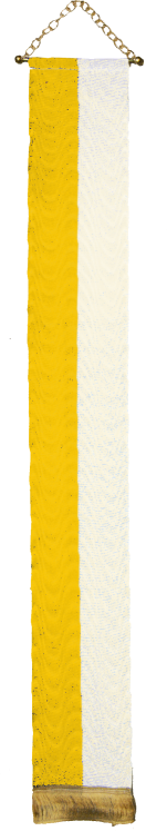 Fahnenband gelb/weiss in 2 Gren